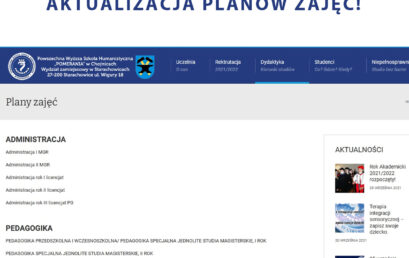 Aktualizacja PLANÓW ZAJĘĆ